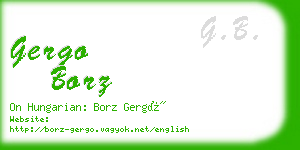 gergo borz business card